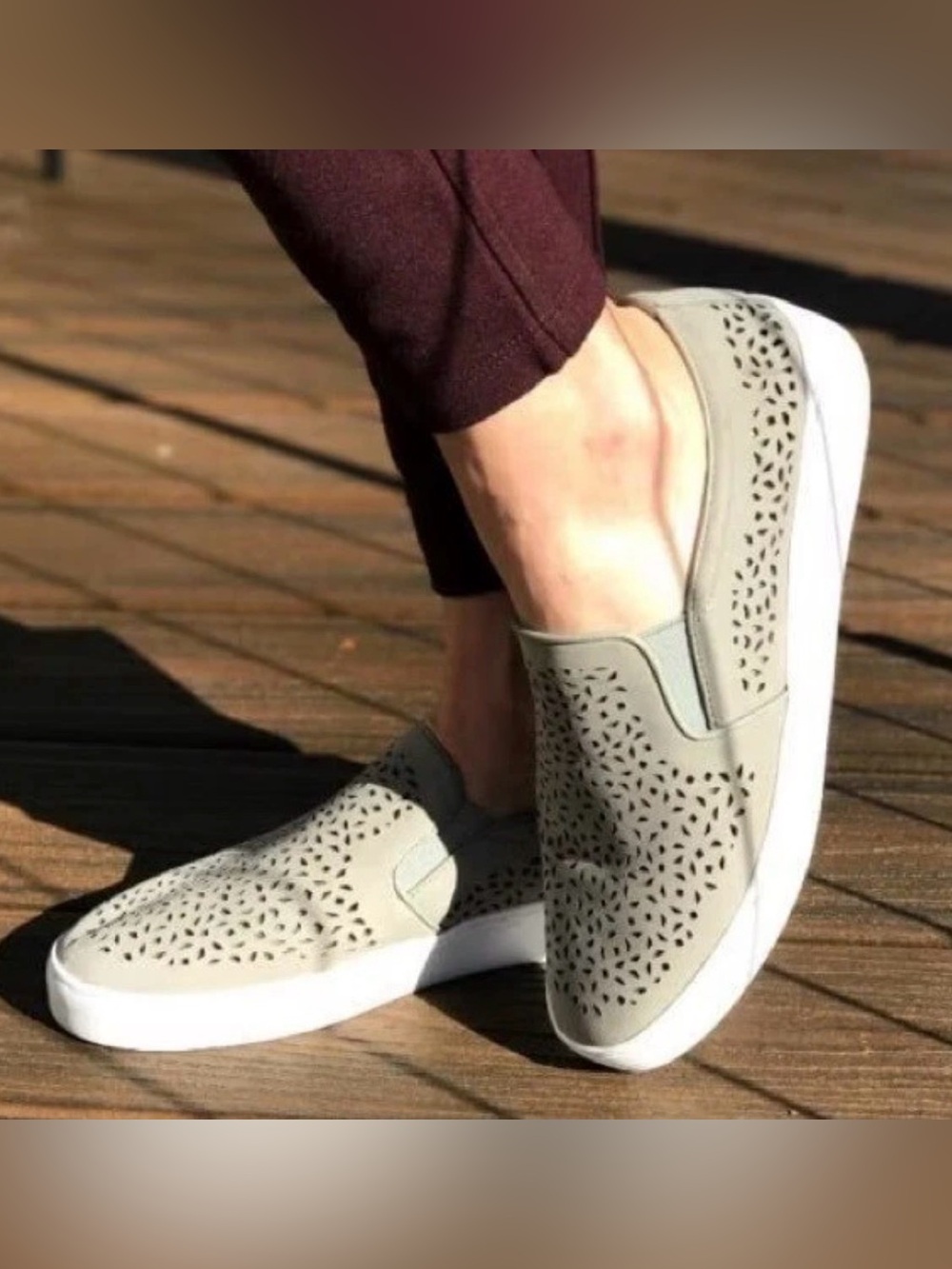 Vionic Splendid Midi Perf Slip-on Sneakers Grey 8